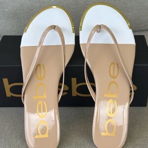 *BeBe Thong Sandals* Color: Nude & White*